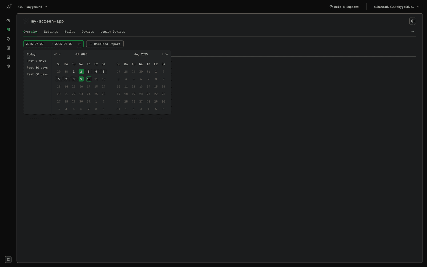 Date Range Selector